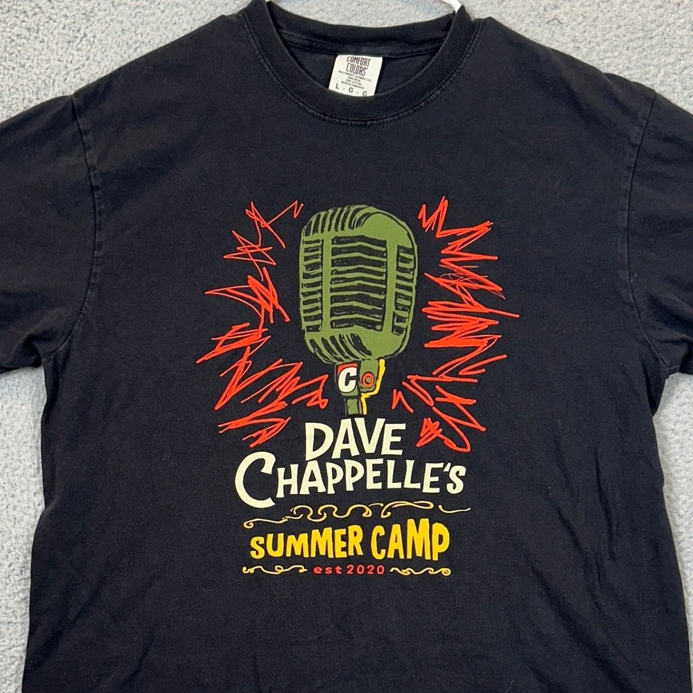 Dave Chappelle Summer Camp T-Shirt Mens Large Black Graphic Tee Comfort Colors